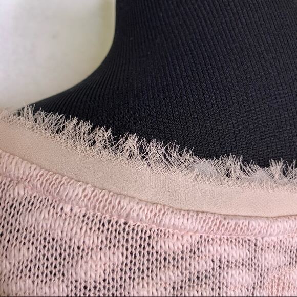 Anthropologie Deletta light pink burnout ruffle bottom top size Small - Picture 12 of 15